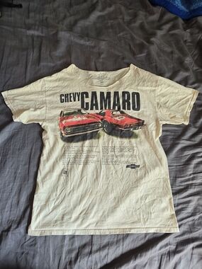 Chemistry Chevy Camaro T Shirt Size M GM Official Licensed Beige Graphic Tee